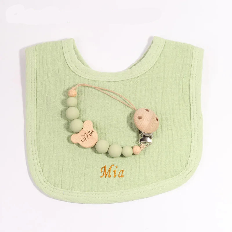 Bavoir vert anis